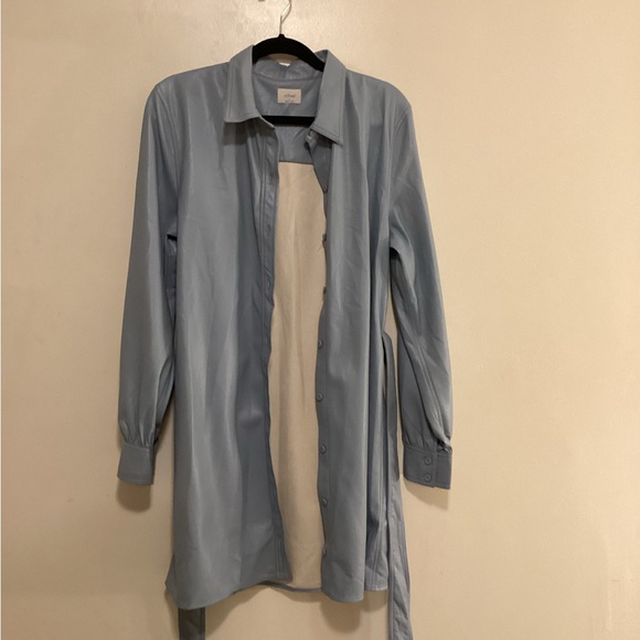 Aritzia Wilfred Caroline Vegan Leather Shirt Dress - Picture 8 of 14
